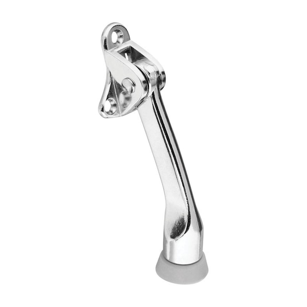 National Hardware National Hardware Zinc w/Rubber Tip Chrome Silver Kick-Down Door Holder Mounts to door N184-275 - main